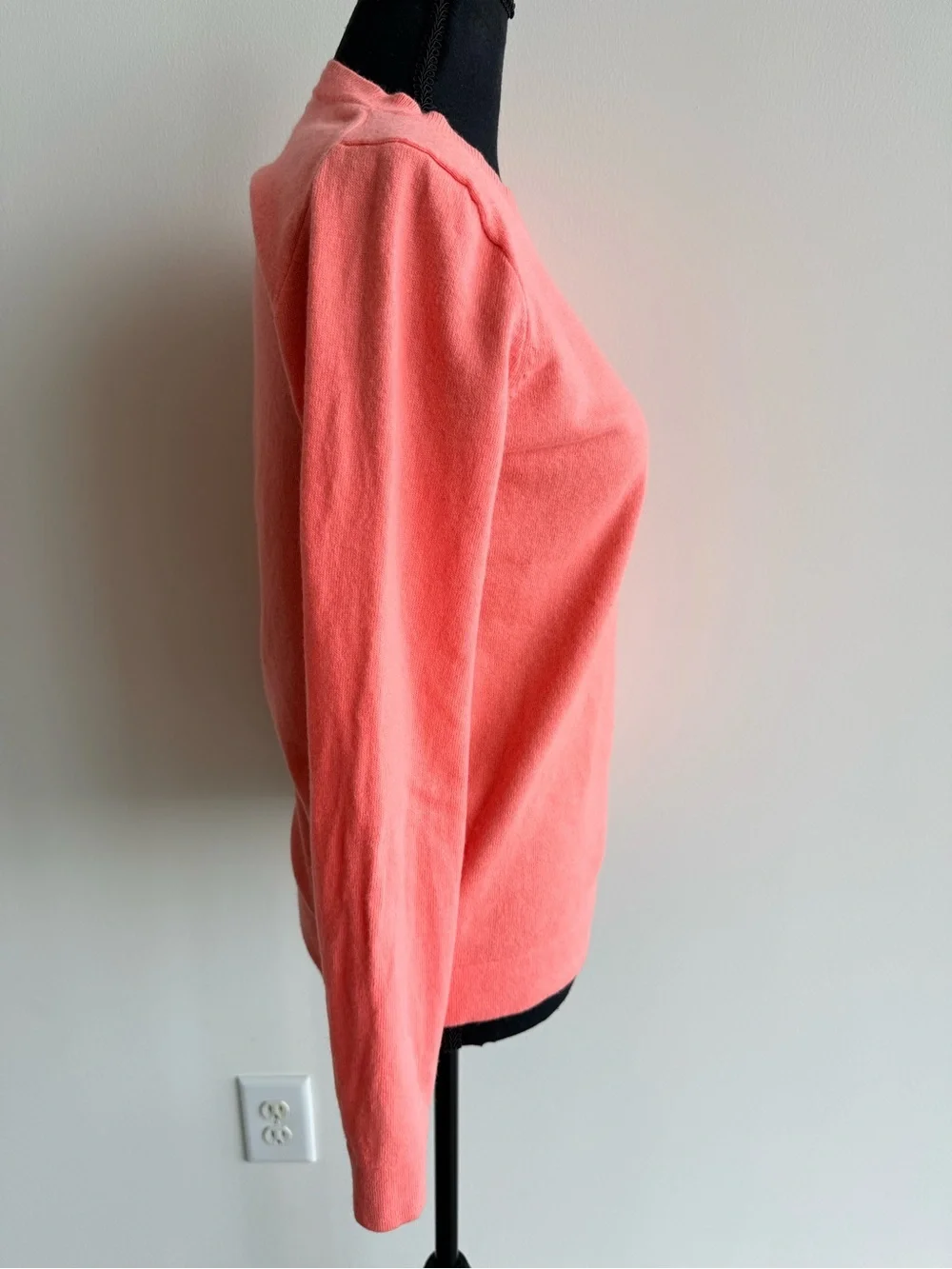 J.Crew Wool Blend Crew Neck Sweater Coral Peach Pink Long Sleeve